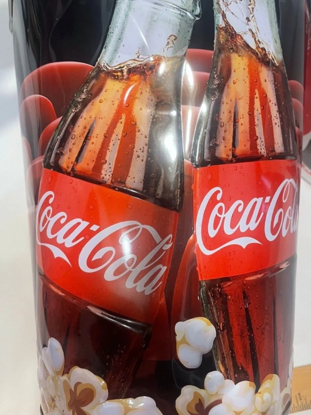 Cinemark Collectible Coca Cola Metal Large Popcorn Buckets, Set Of 2